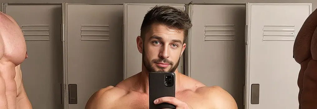 A hunk checking his phone